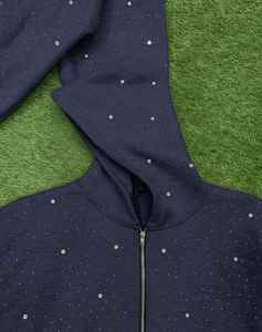 Sweat-shirts à capuche en coton 100% lourd, respirants, avec logo personnalisé en strass, style streetwear pour hommes et femmes, élégants pour l'hiver - Product Image 6