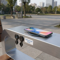 Banc intelligent à énergie solaire avec écran publicitaire LED |   Sièges publics à coût d'électricité zéro |   Banc de jardin en acier résistant aux intempéries IP65