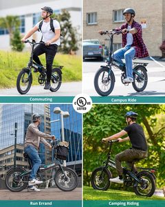 Bicicletta elettrica pieghevole da 20 "con batteria 40 miglia (Pedal-assist1) da 48V, potenza 20mph da picco 500W, bicicletta elettrica per adulti - Product Image 5