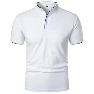 Camisetas de manga corta de verano para hombre, camisetas de cuello de manga corta, nuevo Polo informal de Color sólido, Top básico holgado transpirable de moda - Product Image 6