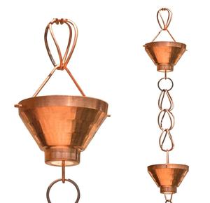 Diseño elegante jardín colgante cobre lluvia cadena mejor calidad diseño hecho a mano jardín paraguas diseño lluvia cadena - Product Image 5