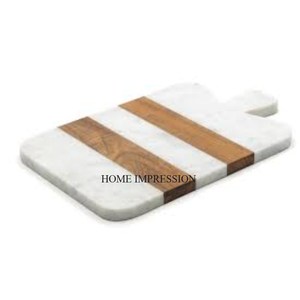 Bloc à hacher en bois d'acacia fini en émail du plus beau look attrayant en forme de rectangle Bords incurvés pour hôtels et restaurants - Product Image 3