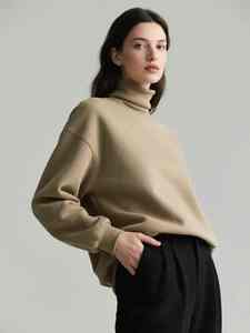 High Quality CustomCotton <b>Women's</b> Long Sleeve <b>Half</b> <b>Zip</b> Pullover Sweatshirt Autumn Winter Casual <b>Fleece</b> Front Embroidery Hoodies - Product Image 3