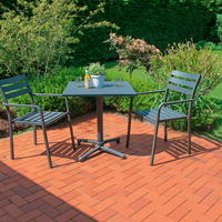 Table de repas d'extérieur pliable et durable en aluminium HPL |   Design moderne léger et imperméable pour patio/cour avec garantie de 6 mois