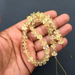 Qualité super fine 1 brin Quartz citron pierres précieuses en vrac 50 pièces 6-8 MM forme inégale superbe fabrication de bijoux citron naturel - Product Image 1