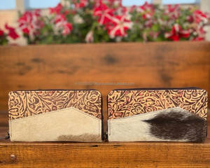 Nueva funda de teléfono de embrague tallada en piel de vaca auténtica, nuevo diseño elegante, gran oferta, carteras de cuero occidental en relieve marrón para mujer - Product Image 2