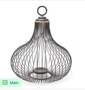 <b>Set</b> of 2 Rose Gold Wire <b>Lanterns</b> Elegant Modern Design for Ambient Lighting and Stylish Home Decor - Product Image 2