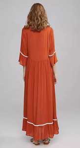 Vestido largo de rayón con bordado Floral para mujer, ropa de primavera antigua para complejo turístico y playa - Product Image 2