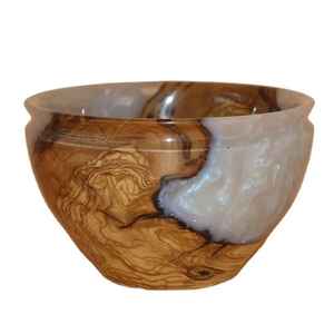 Bol en bois d'acacia classique avec design métallique, vaisselle, bol en bois design, bol à pâte polonais pour la maison, l'hôtel, le restaurant - Product Image 4