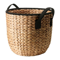 Panier de rangement pliable en jacinthe d'eau, écologique, avec couvercle, pour linge, serviettes de bain, vêtements, organisation multi-usages pour la maison