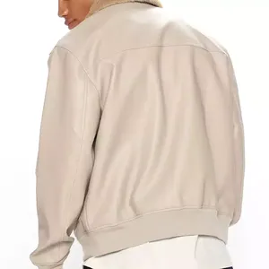 Vestes pour hommes de style aventure en plein air en cuir robuste avec col montant et tissu en toile de finition résistant aux intempéries - Product Image 3