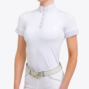 Nouvel arrivage de chemises d'équitation pour femmes Baselayer Top Show Shirt Sportswear Vêtements équestres personnalisés Chemise d'équitation en gros - Product Image 4