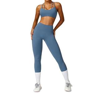 2025 nouveauté vêtements d'entraînement solide femmes Yoga tenue vêtements de sport Fitness Yoga porter durable Gym Fitness ensembles pour les femmes - Product Image 3