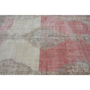 พรมวินเทจสไตล์ตุรกี ขนาด 7.2x10.9 ฟุต พรมขนาดใหญ่ พรมลายดอกไม้สีแดง - Product Image 4