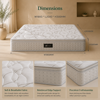 Kasur Mewah Modern Putih Berlapis dengan Kain Jacquard Bernapas, Kekakuan Sedang, Tebal 30cm untuk Penggunaan di Kamar Tidur