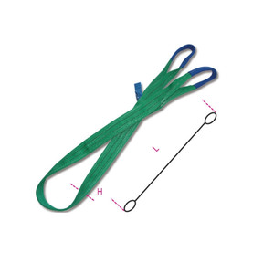 2t Lifting <b>Sling</b> Green Double-Layer Flat Webbing Reinforced Loops High Tenacity Polyester (PES) Packaging Ropes - Product Image 1