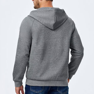 Sweat à capuche zippé pour homme, style hiver, motif uni, impression numérique, streetwear écologique, coton mélangé - Product Image 6