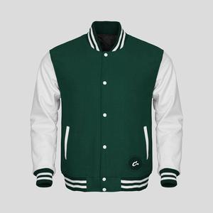 Wholesale High Quality Pu Leather Sleeve Cool Varsity Letterman Jacket Manufactured CollegeBaseballjacket for men - Product Image 6