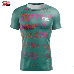 T-shirt de compression à manches courtes personnalisé avec logo de surf MMA BJJ, rashguard sublimé de Jiu Jitsu, créez votre propre rashguard personnalisé - Product Image 5