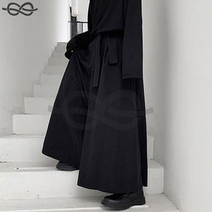 Pantalones góticos holgados Retro para hombre, pantalones de pierna ancha estilo Kendo Hakama japonés de cintura alta, diseño de bolsillo único Vintage Street - Product Image 3