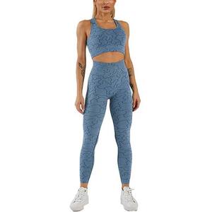 Ropa Deportiva de gimnasio para mujer, traje de entrenamiento, Sujetador deportivo y mallas, diseño único personalizado por sublimación, 2 uds. - Product Image 1