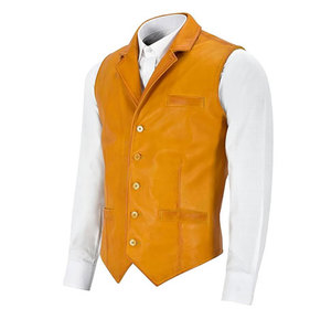 Chaleco de Cuero Genuino para Hombre, Estilo Motero, Informal, Transpirable, Disponible en Todas las Tallas - Product Image 2