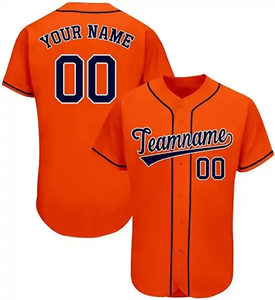 Nouvelle arrivée Maillot de baseball respirant personnalisable avec logo de l'équipe imprimé Poches col en V unisexe adulte - Product Image 1