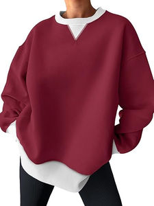 Sudadera de gran tamaño, Jersey informal de cuello redondo, Tops, camisas de manga larga, ropa de moda de otoño a la moda para mujer, diseño personalizado - Product Image 2