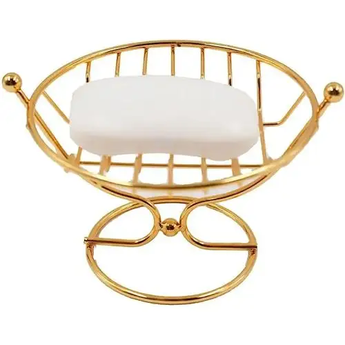 Хромированная сталь золотой отделкой мыло держатель стенд