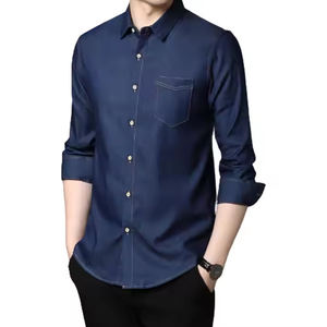 Chemise en jean classique décontractée pour homme, coupe ajustée, 100 % coton, infroissable, respirante, douce, élégante, manches boutonnées, durable, pour tous les jours - Product Image 6