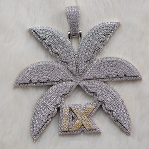 Colgante de nombre personalizado de alta calidad VVS Moissanite Diamond High Lustre Dos tonos Plata Oro Hip Hop Iced Charms para brillante - Product Image 2