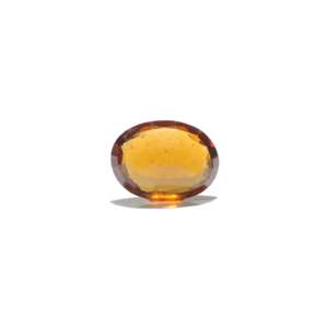 Hessonite (Gomed) naturelle de 4 carats, pierre précieuse minérale facettée de coupe ovale, couleur orange, calibrée, effets optiques spéciaux, pierre brute - Product Image 2