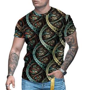 เสื้อยืดลำลองสำหรับผู้ชาย2025เสื้อยืดพิมพ์ลายภูมิทัศน์3D แขนสั้นทรงพอดีตัว100% ผ้าฝ้ายถักดีไซน์ทันสมัย - Product Image 6