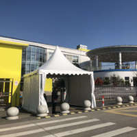 Carpa Pagoda Resistente a los Rayos UV con Estructura de Aleación de Aluminio Resistente al Viento de 3m*3m, Toldo de PVC Blanco, ONE EVENT Supply