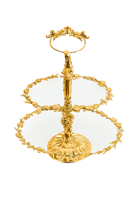 Support à gâteau doré à trois niveaux avec support de branche d'arbre artistique idéal pour la présentation de desserts lors d'occasions spéciales Décoration de fête de luxe - Product Image 6