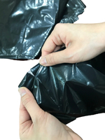 Bolsa de basura de alta resistencia, tamaño personalizado, desechable, con fuelles laterales, para contenedor de pedal, ecológica, reciclable, de HDPE, con sellado estrella en relieve y termosellado