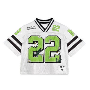 OEM Manufacture <b>mens</b> Soccer Jersey <b>Cropped</b> Mesh Boxy Football Jersey Sublimation Polyester Breathable American Football Jersey - Product Image 2