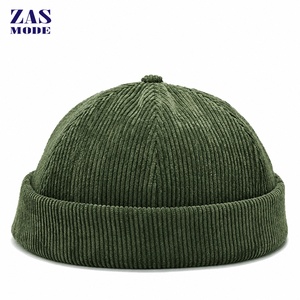 Winter Spring Autumn Unisex for Men Women Dome Adjustable Vintage Solid Color Beanie Hats <b>Brimless</b> Hat <b>Caps</b> Corduroy Docker <b>Cap</b> - Product Image 1