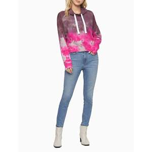 เสื้อฮู้ดครอปผู้หญิง Calvin Klein ไซส์ X-Large รุ่น High for Tide ลาย Tie-Dye ผ้าถักระบายอากาศ สีชมพู - Product Image 3