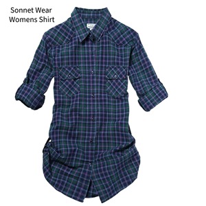 Camisas casuales de algodón de manga larga para mujer con botones - Product Image 2