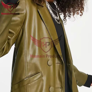 Blazer en cuir en gros de qualité supérieure Styles décontractés à la mode sur mesure pour femmes directement de l'usine OEM - Product Image 2