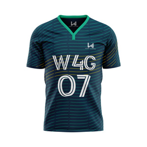 Ropa personalizada para juegos 100%, camisetas de fútbol de poliéster, cuello en V, precio bajo, impresión de transferencia por sublimación de alta calidad, nuevas camisetas con patrón - Product Image 5