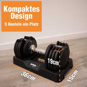 Mancuerna Ajustable Nurisports, 5 Niveles de Peso, 2kg-12kg, Logotipo Personalizado, para Gimnasio en Casa, Fitness, Culturismo, Material de Acero - Product Image 6