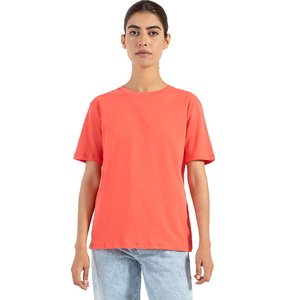 T-shirts en jersey de coton pour femmes, vente chaude 2026, impression de logo personnalisée, col rond, style streetwear pour femmes, coupe régulière - Product Image 1