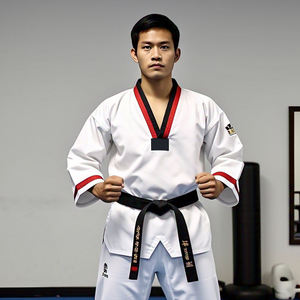 ชุดยูนิฟอร์มเทควันโด OEM ผ้าฝ้าย 100% คุณภาพสูง ระบายอากาศได้ดี น้ำหนักเบา 280 กรัม สำหรับทั้งชายและหญิง - Product Image 1