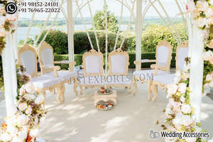 Sillas Mandap con Diseño de Hojas para Ceremonias Indias, Sillas de Trono Doradas Antiguas para Novios, Sillas para Parejas de Boda, EE. UU. - Product Image 4