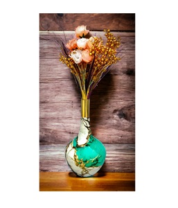 Antique Vintage Metal Flower Vase | Reindeer Handle Decorative Vase for Home Garden <b>Party</b> <b>Table</b> Centerpiece Decor Accent Piece - Product Image 2