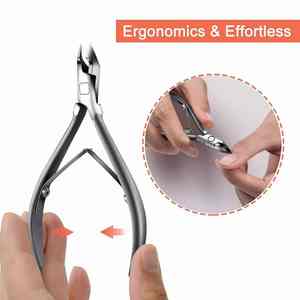 Wholesale Custom 4\" Stainless Steel Nail Cuticle Nippers Non-Slip Handle Manicure Pedicure <b>Tools</b> Logo Option HEXA CARE Fingers - Product Image 2