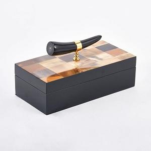 Joyero de resina de cuerno de búfalo para caja de almacenamiento de resina y cuerno de diseño moderno personalizado a precio barato con ágata de venta - Product Image 5