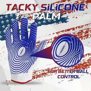 Venta caliente profesional completo Palma silicona receptor guantes estirables antideslizante fútbol empuñaduras con logotipo personalizado - Product Image 3